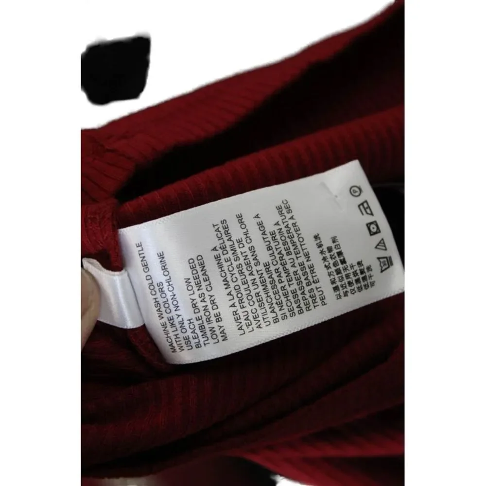 Urban Outfitters Womens Long Sleeve Cut Out Ribbed Mini Dress Red Size Large